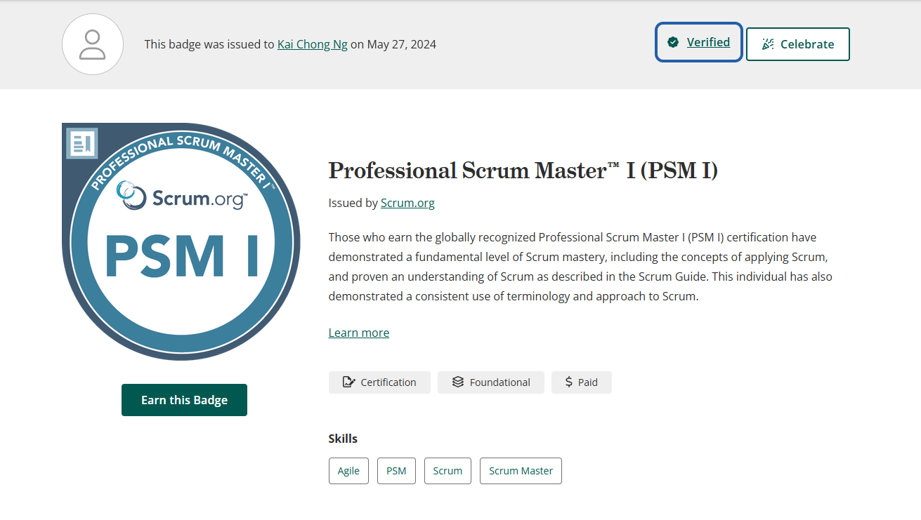 Professional Scrum Master I